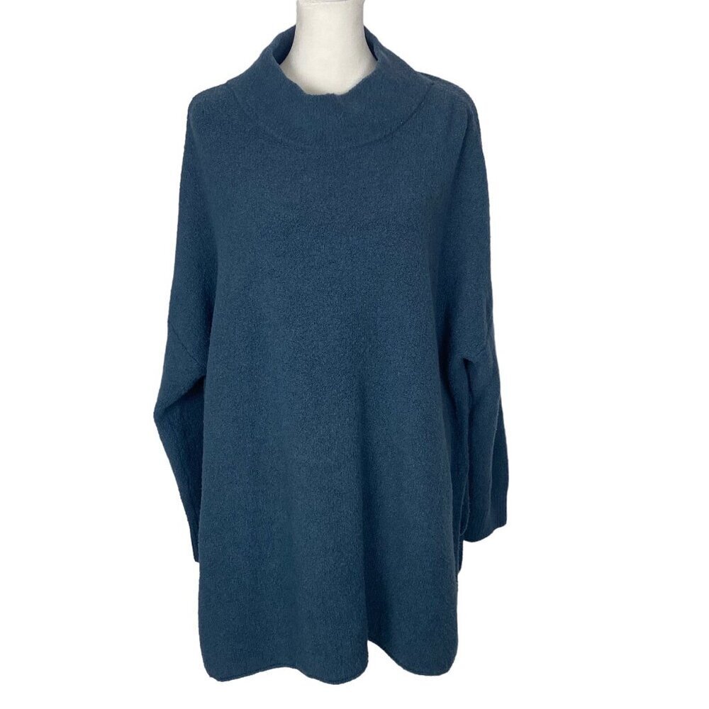 J Jill Women Pullover Cowl Neck Sweater Long Sleeve Sz‎ M Blue Casual 66-11